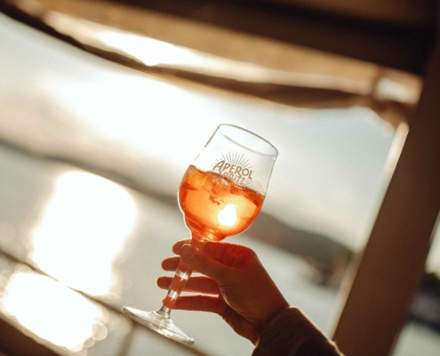 Glas mit Aperol