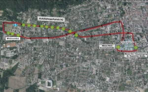 Plan Shuttlepunkte Messe Klagenfurt